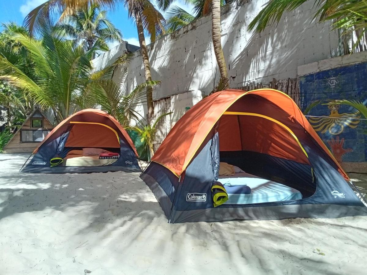 Chavez Eco Beach Camping And Cabanas Tulum Zewnętrze zdjęcie